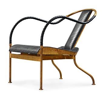 A Mats Theselius brass 'El Rey' easy chair, Källemo Sweden post 1999.