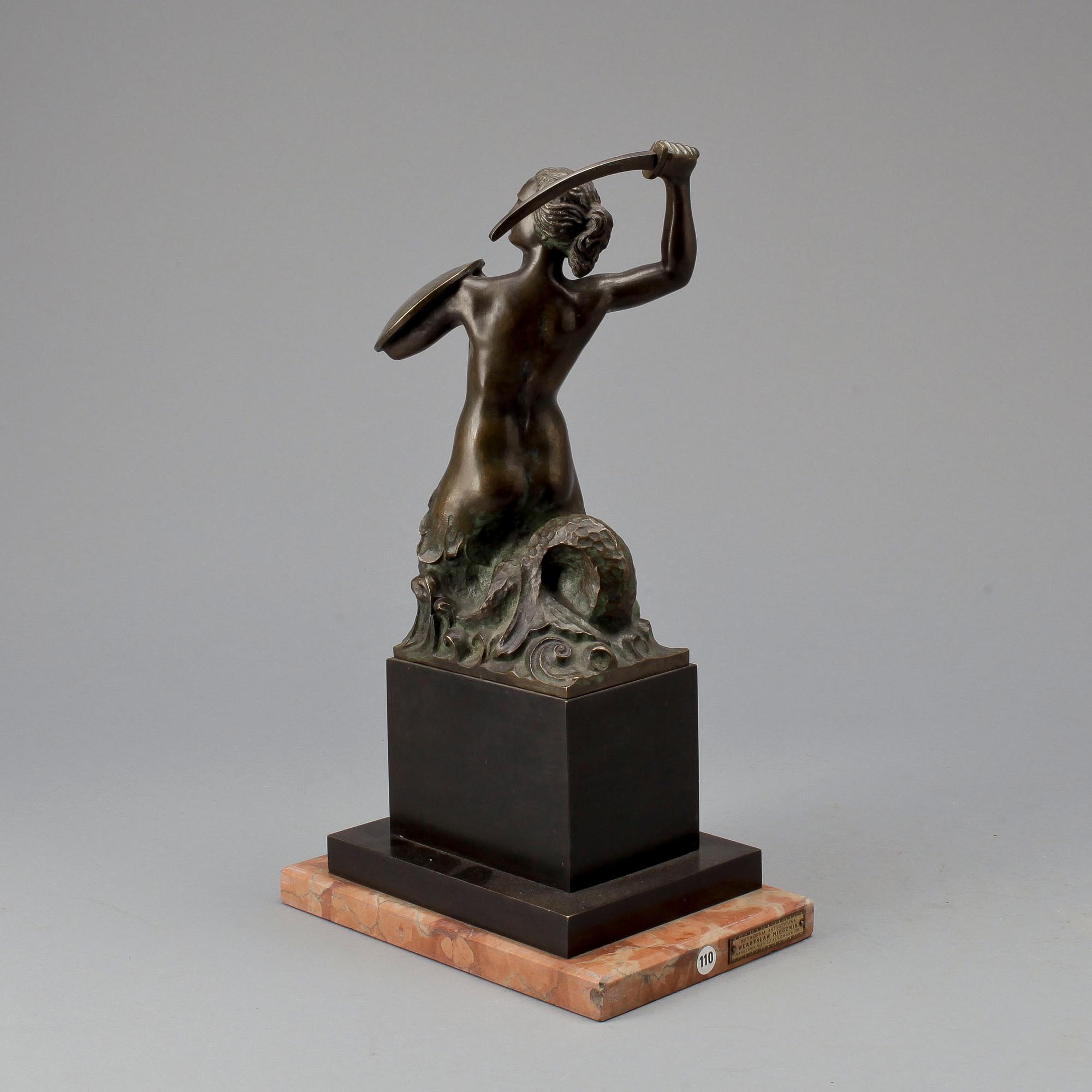 WŁADYSŁAW MIECZNIK, efter, skulptur, brons, brickmärkt.