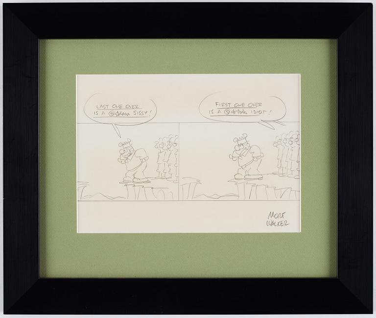 MORT WALKER, pencil drawing, signed.