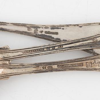Swedish silver spoons, 11 pcs, including Högstedt, Carlberg, Holm, among others, 1818-1915.