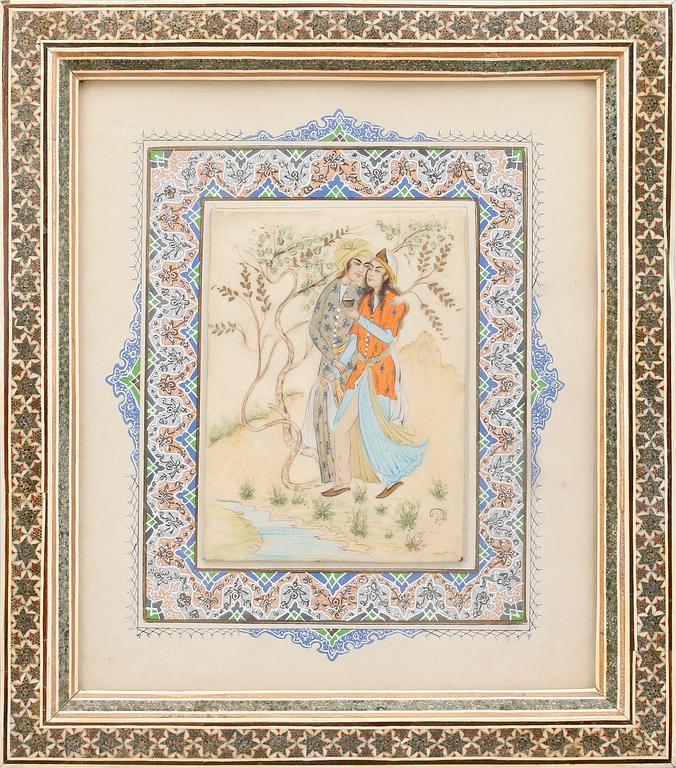 OKÄND KONSTNÄR, 3 st, gouacher troligtvis på ben, Indien/Persien, 18/1900-tal.