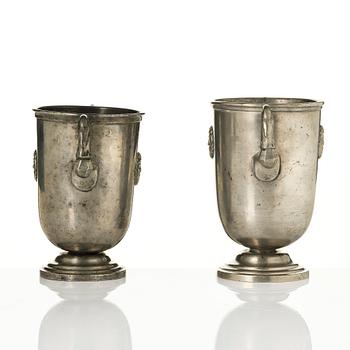 Nils Fougstedt, a set of two Swedish Grace vases, Herman Bergman art foundry, Stockholm, 1930.
