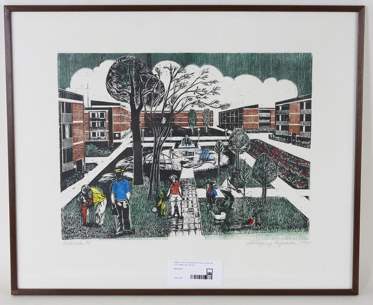 FRITZ GRAHN OCH OLLE BERLIN, 2 st. Grafik, sign och dat.