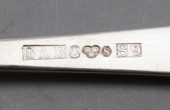 BESTICK, 14 delar, silver, GAB, 1950-/60-tal. Vikt ca 190 gram.