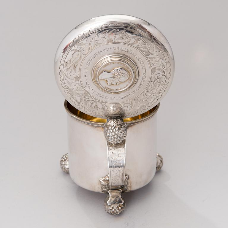 A SWEDISH SILVER TANKARD, G. Möllenborg, Stockholm 1884.