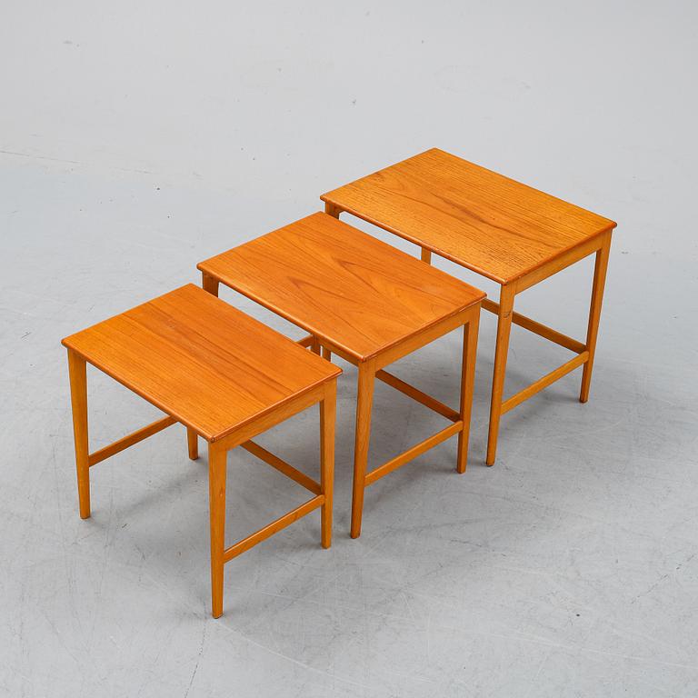 A 1950's teak nesting table.