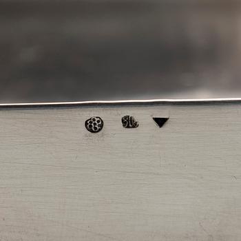 A silver cigarette case, matchbox holder and small bowl, Sandrik, as well as 3 ashtrays, Czechoslovakia 1929-1945.