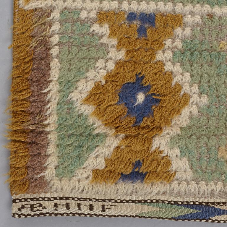 MÄRTA MÅÅS-FJETTERSTRÖM, MATTO, "Blå randig rya", knotted pile, ca 206,5 x 142,5 cm, signed AB MMF.