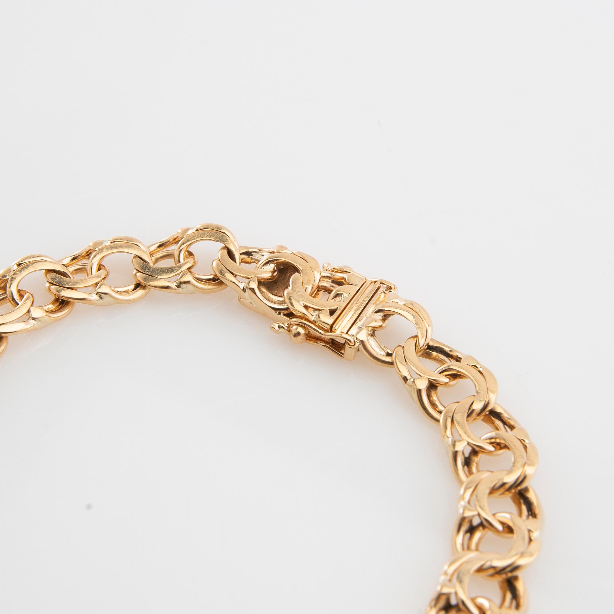 Armband Bismarck-länk av 18K guld.