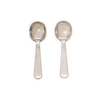 Wiwen Nilsson, Salt spoons, a pair, silver, Anders Nilsson, Lund 1948.