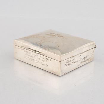 Bowl CG Hallberg 1928 and cigarette case K Anderson 1910 silver.