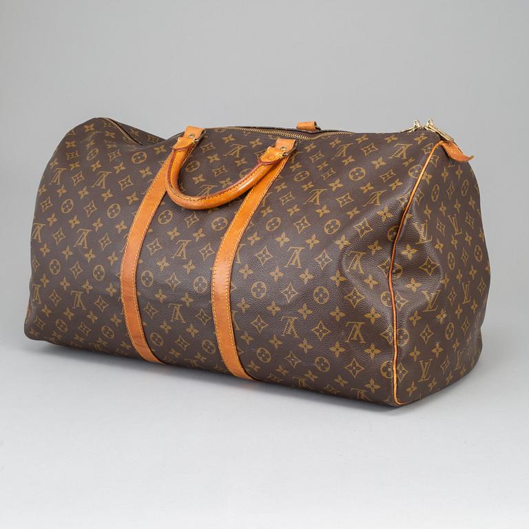 LOUIS VUITTON, a vintage monogram canvas 'Keepall 55' weekendbag.