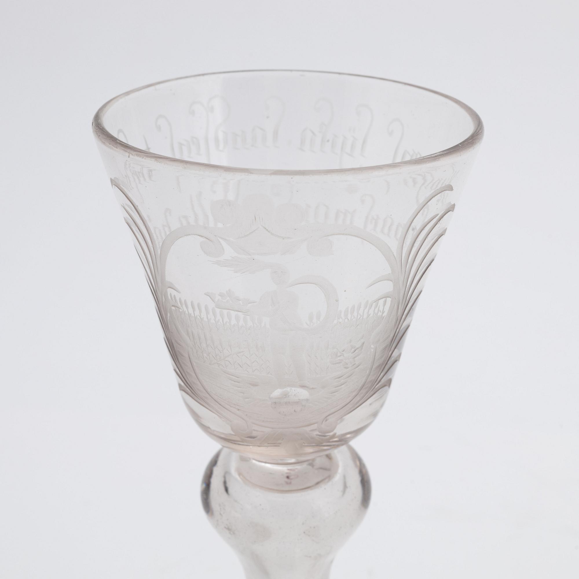 An 18th Century presumably German wine glass.