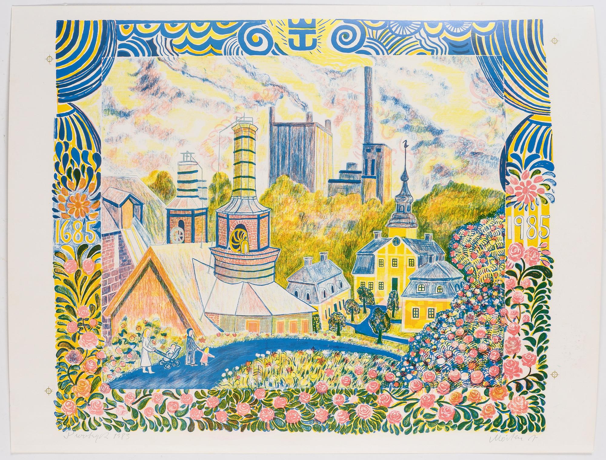 MÅRTEN ANDERSSON, 4st färglitografier, signerade, provtryck, daterade 1983 resp 1986.