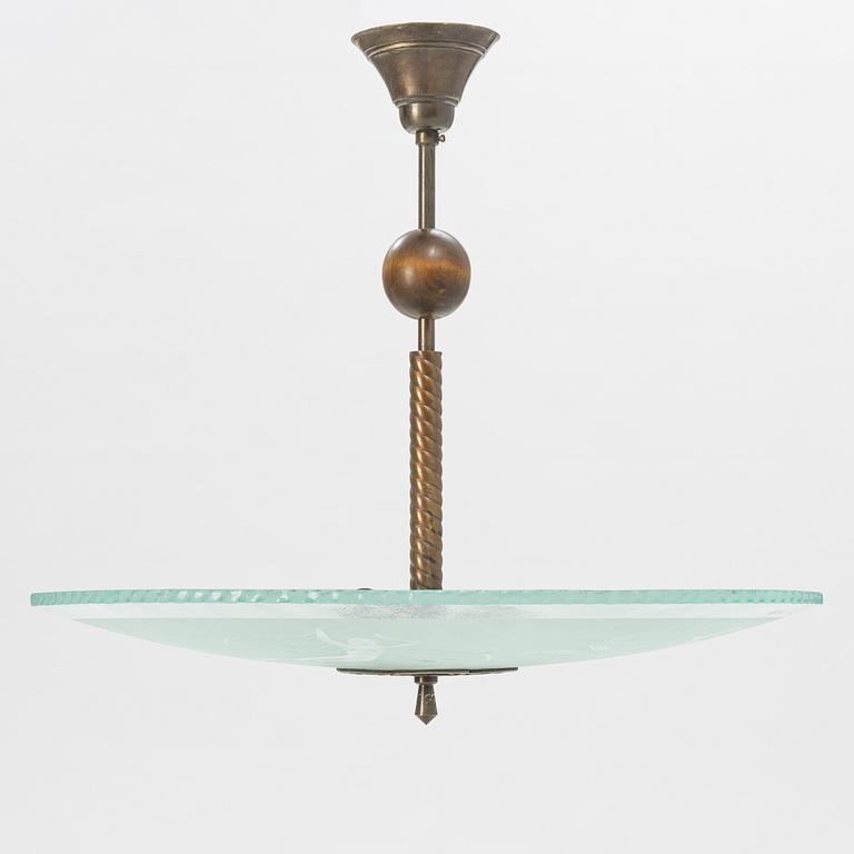 A Swedish Grace ceiling lamp, 1920's/30's.