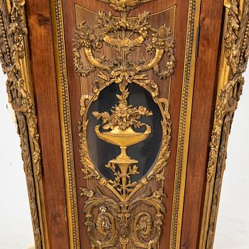 A louis XV style long case clock later part of the 19th century.