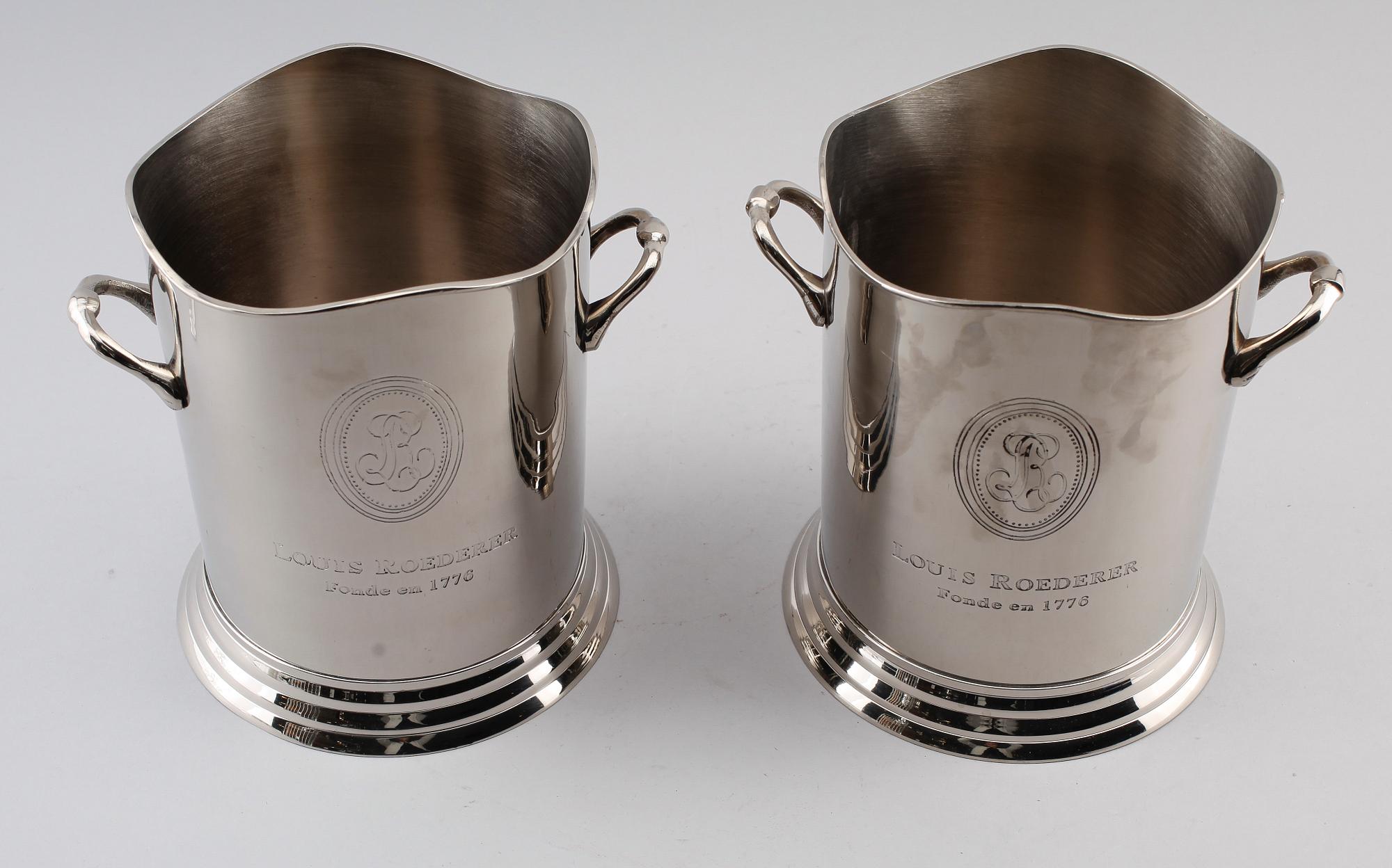CHAMPGNEKYLARE, 2 st, försilvrad metall, Louis Roederer, 2000-tal.