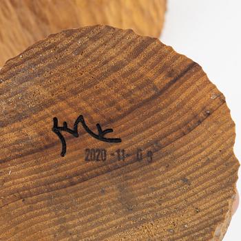 Magnus Ek, a set of six ash wood bread Clocher for Oaxen Krog, 2020.
