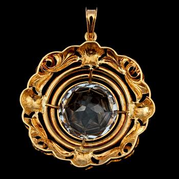 HÄNGE, 18k guld med fasettslipad topas. Vikt 5 g.