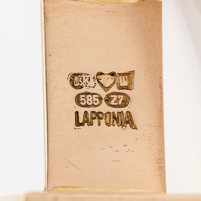 Björn Weckström, manschettknappar, "Antarktik", spektrolit, 14K guld.