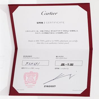 Cartier, a platinum ring with a diamond ca. 0.53 ct. Marked Cartier, FIK691 58. With certificate.