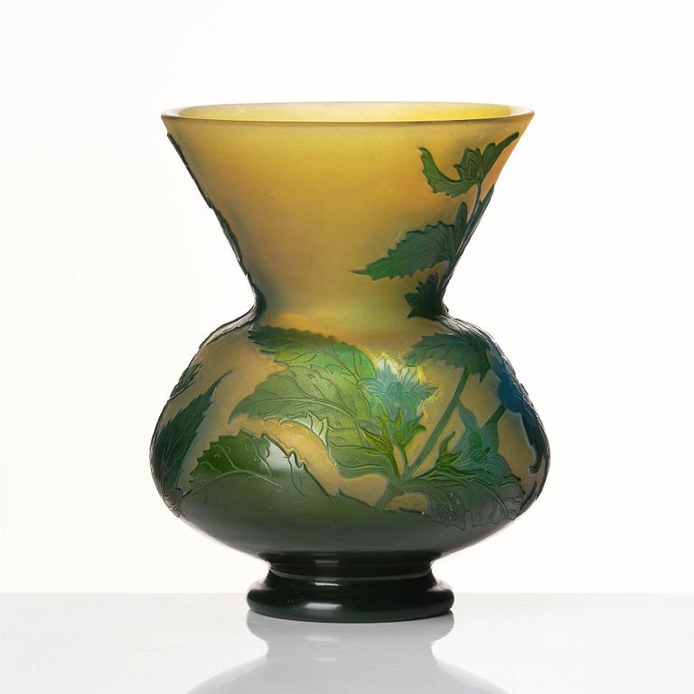 Emile Gallé, an Art Nouveau cameo glass vase, Nancy, France, ca 1900.