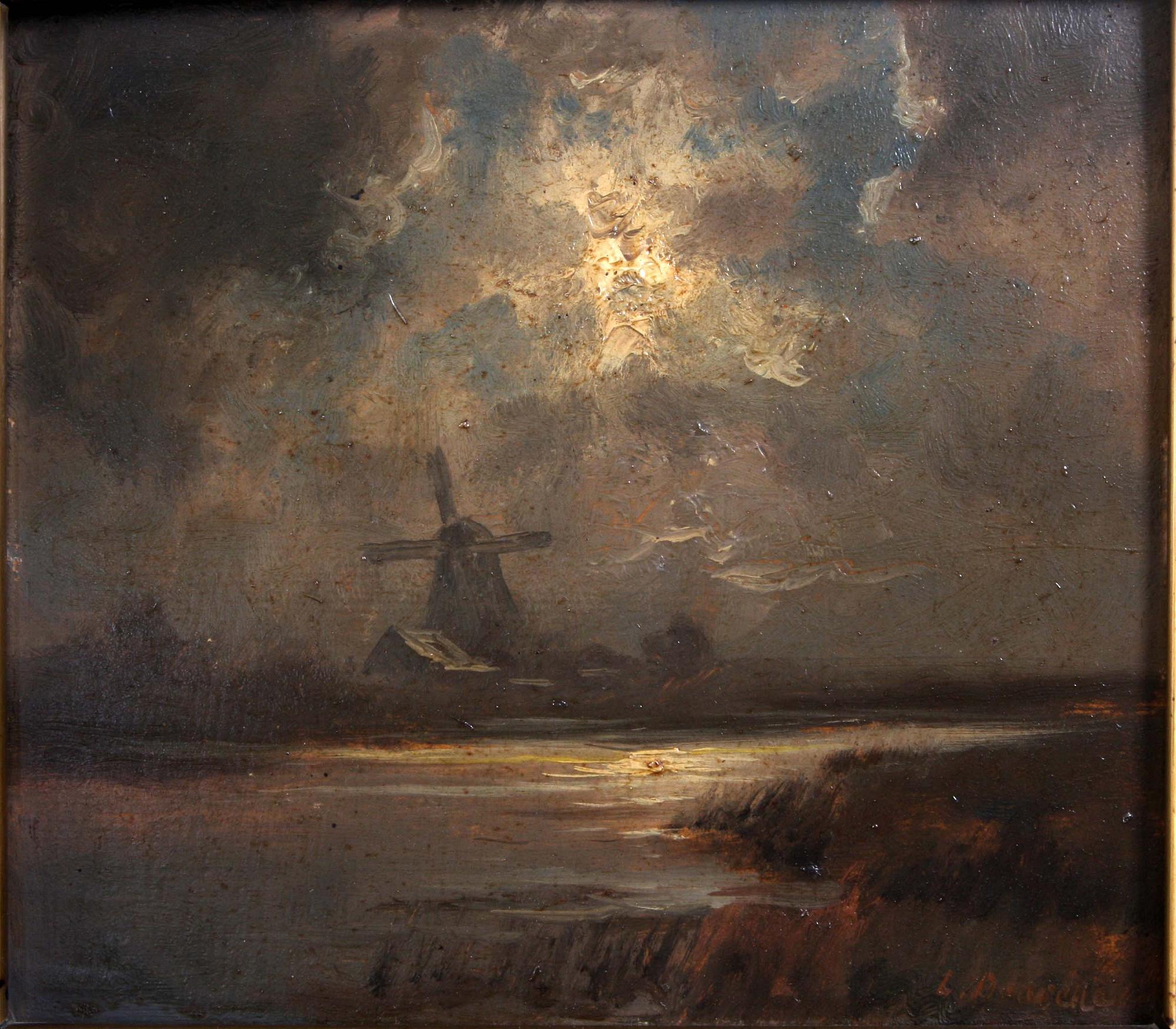 OKÄND KONSTNÄR, olja på pannå, bär sign.