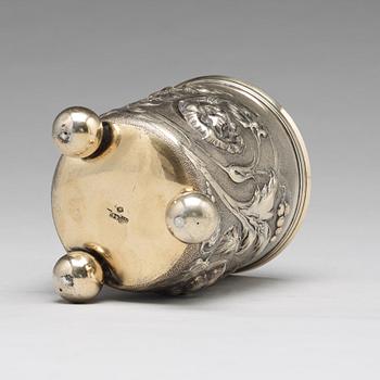 Bägare med lock, oidentifierad mästare, silver, Moskva 1857.