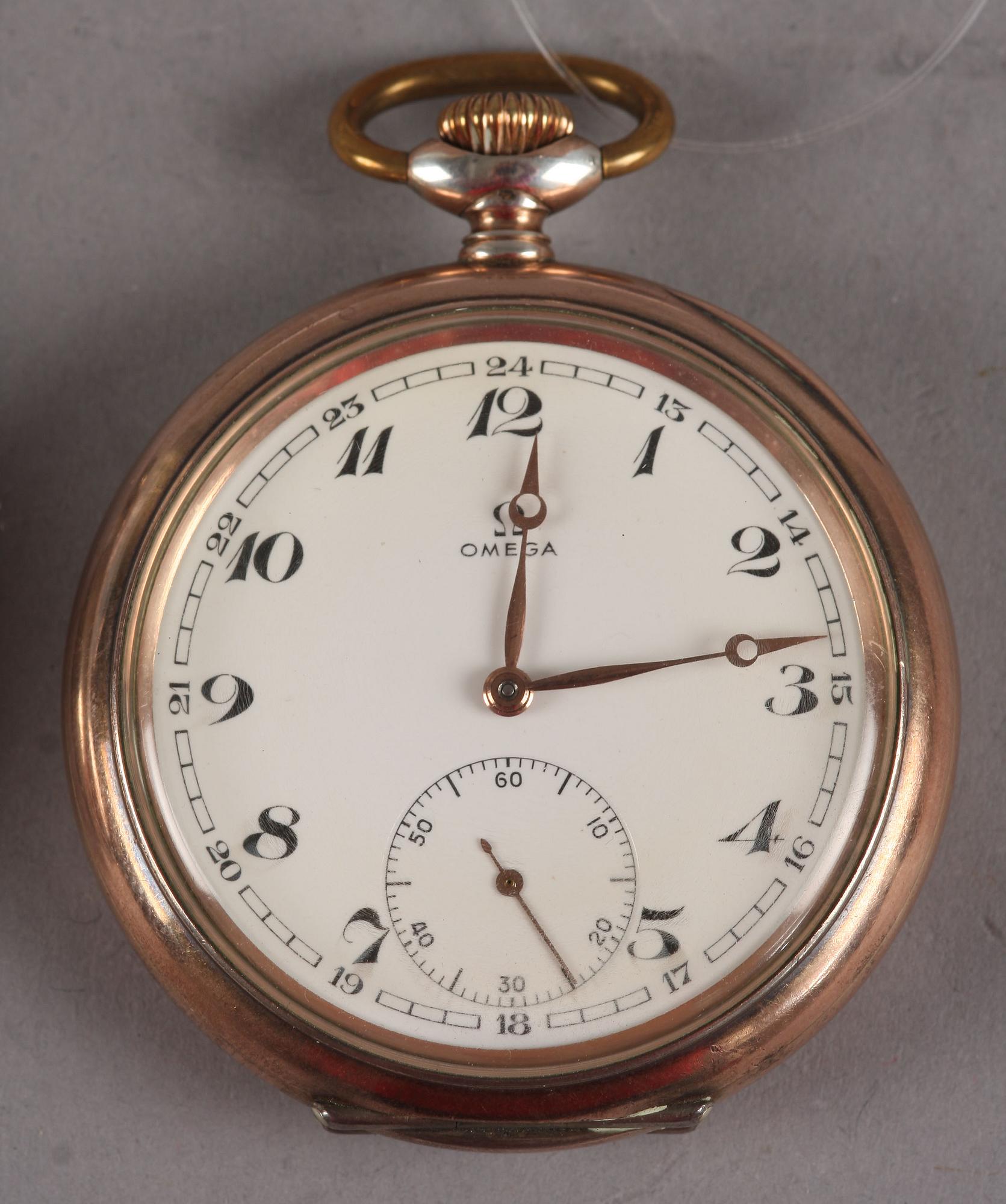 FICKUR, 2 st, Omega resp Drott, metall resp silver, 1900-tal.