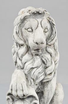 TRÄDGÅRDSSKULPTURER, ett par, stenmassa, 1900-talets fjärde kvartal.