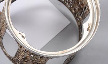 TEGLASHÅLLARE, 4 st. Försilvrade.