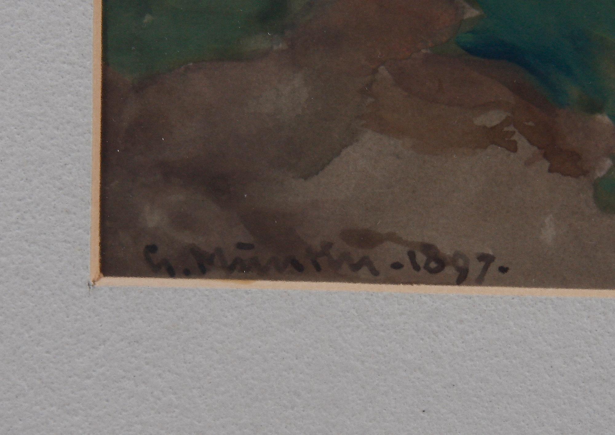 OKÄND KONSTNÄR, akvarell. Sign och dat 1897.