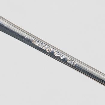 A silver dessert cutlery set, 12 pieces, marks of Guldsmedsaktiebolaget (GAB), Stockholm, Sweden 1964.