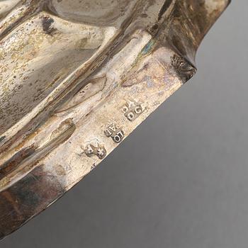 A pair of silver candle holders, probably from Barcelona, second half of the 18th century.