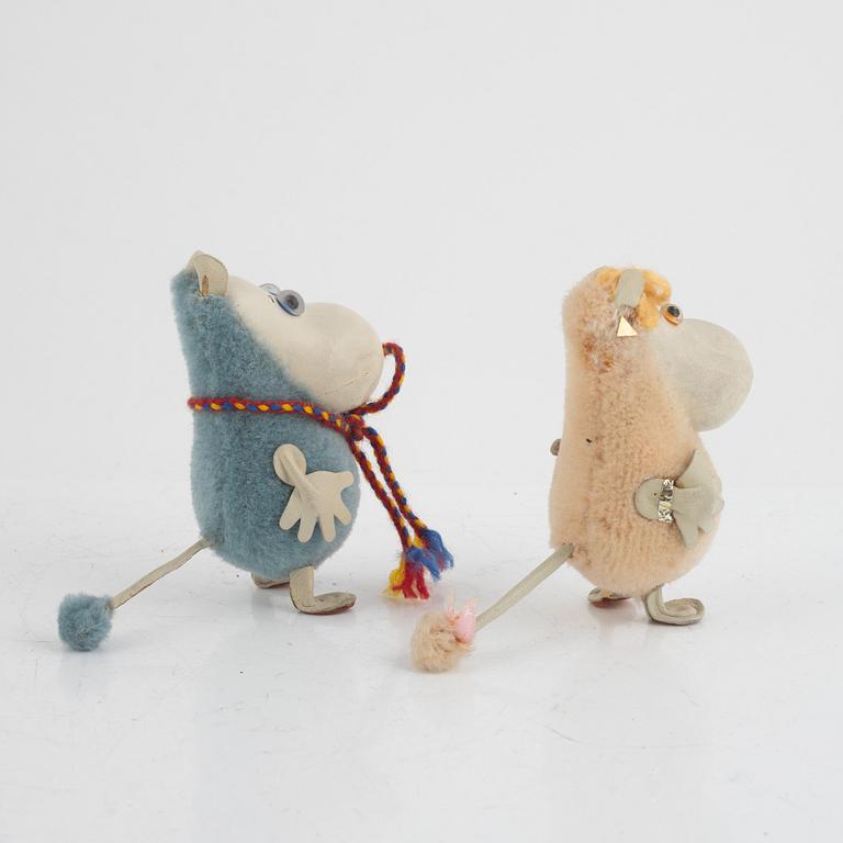 Muminfigurer, 2 st, Atelier Fauni, Finland, 1950/60-tal.