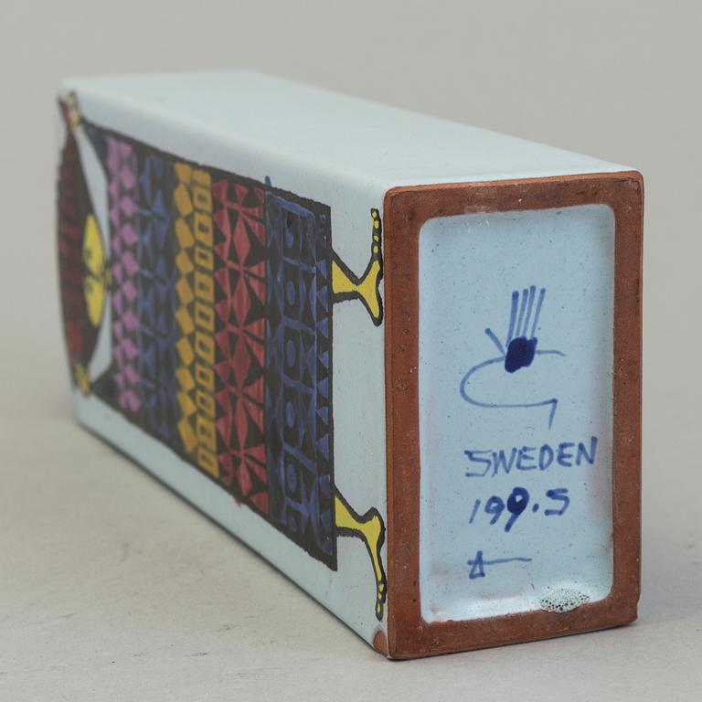 STIG LINDBERG, a stoneware bowls and a vase, 'Reptil' and 'Karneval' from Gustavsberg.