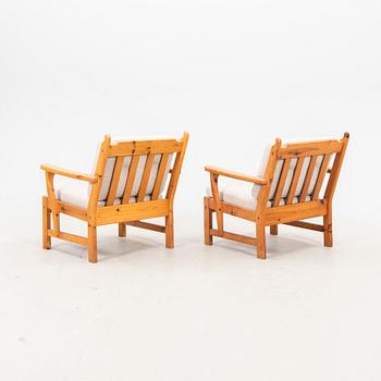 Yngve Ekström, a pair of pine armchairs from Swedese 1960770s.