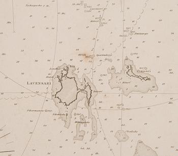 MERIKARTTA, Östra delen Finska viken (Itäinen Suomenlahti) Tukholma 1868.