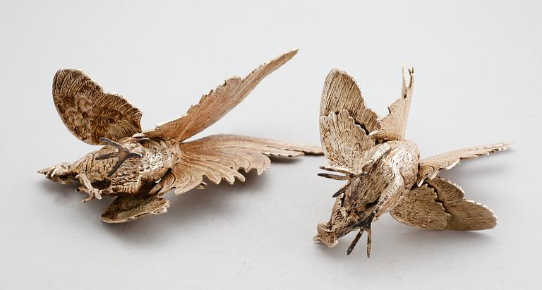 FIGURER, 2 st, nysilver, 1900-tal.