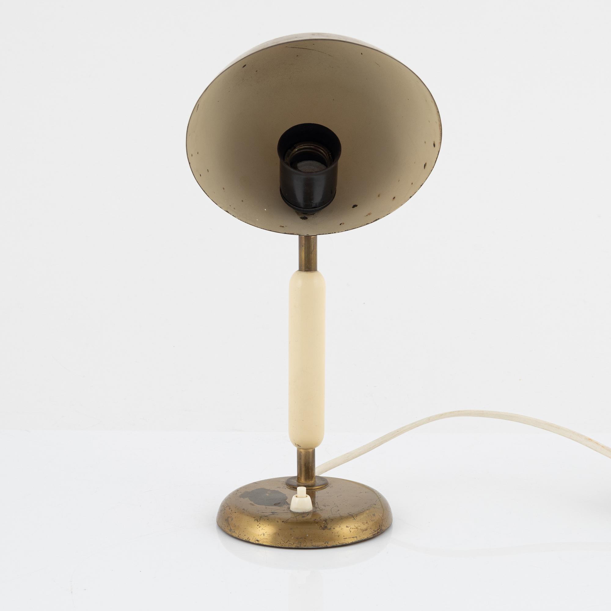 Harald Notini, a brass model 15233 table lamp,  Arvid Böhlmarks Lampfabrik, Sweden 1930/40-tal.