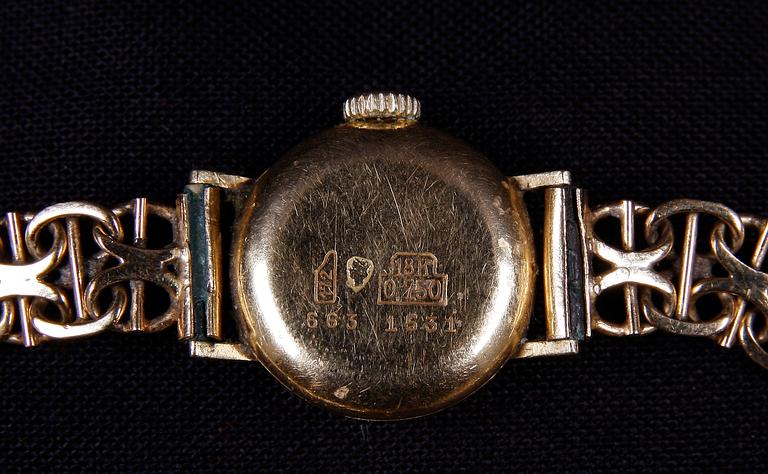 DAMARMBANDSUR, 18 K guld, Örnen, 1969. Ca 16 g.