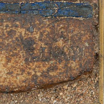 Francesca Mascitti-Lindh, a stoneware relief  "Onda", signed F. Lindh.