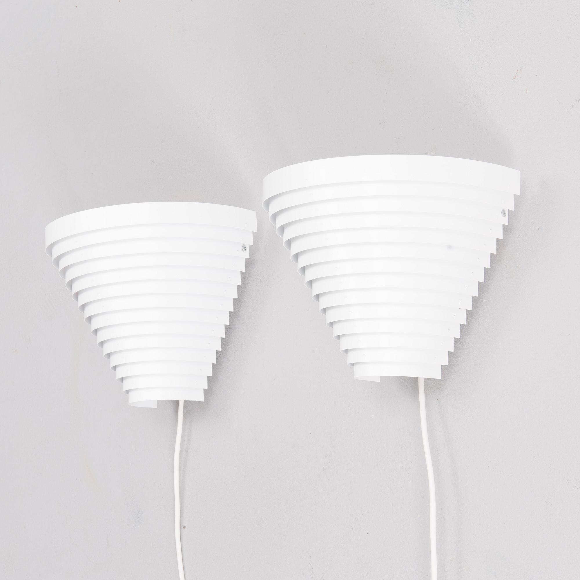 ALVAR AALTO, TWO WALL LAMPS, A190. Artek.