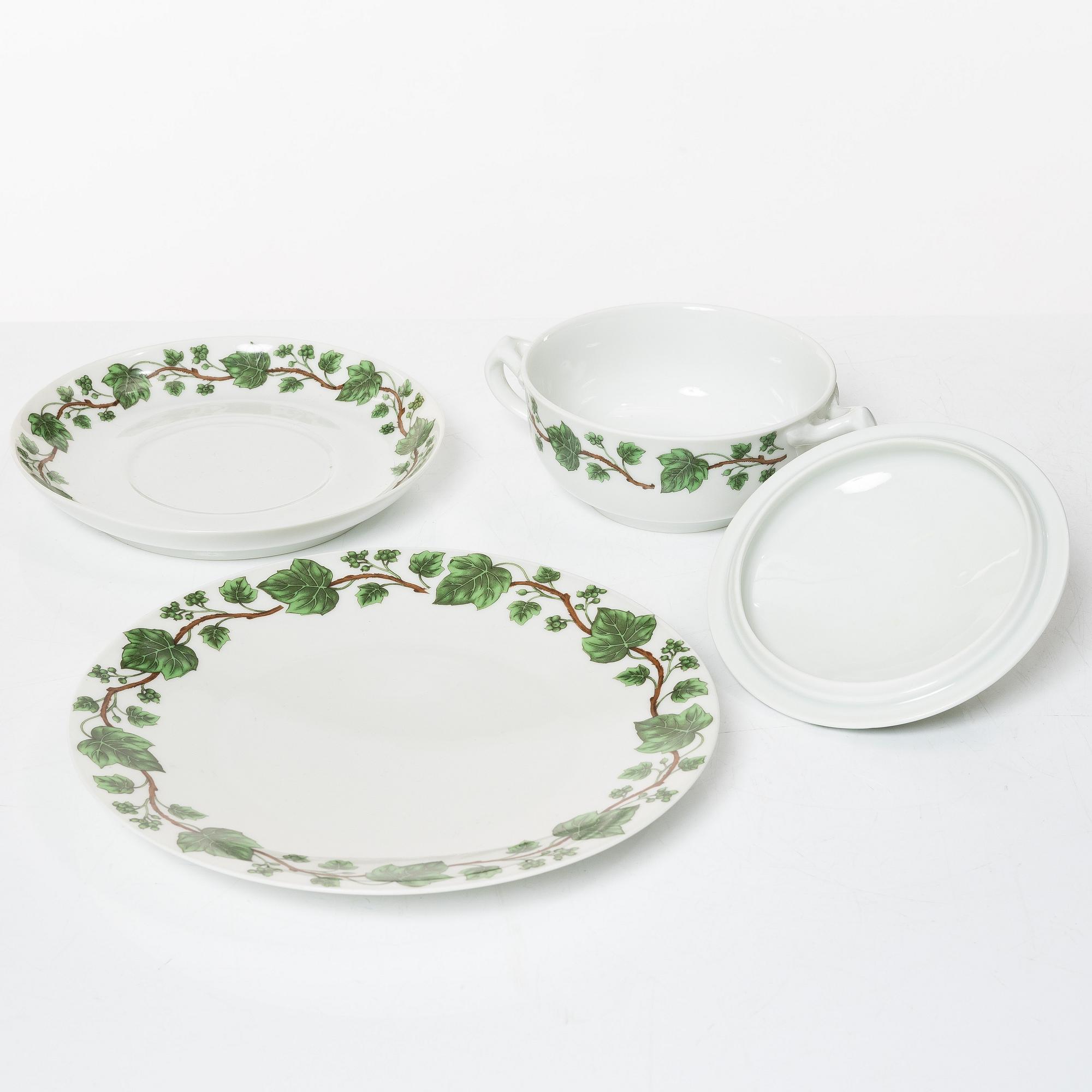 Service, 63 pieces, porcelain, Porcelaine de Paris, Limoges, France.