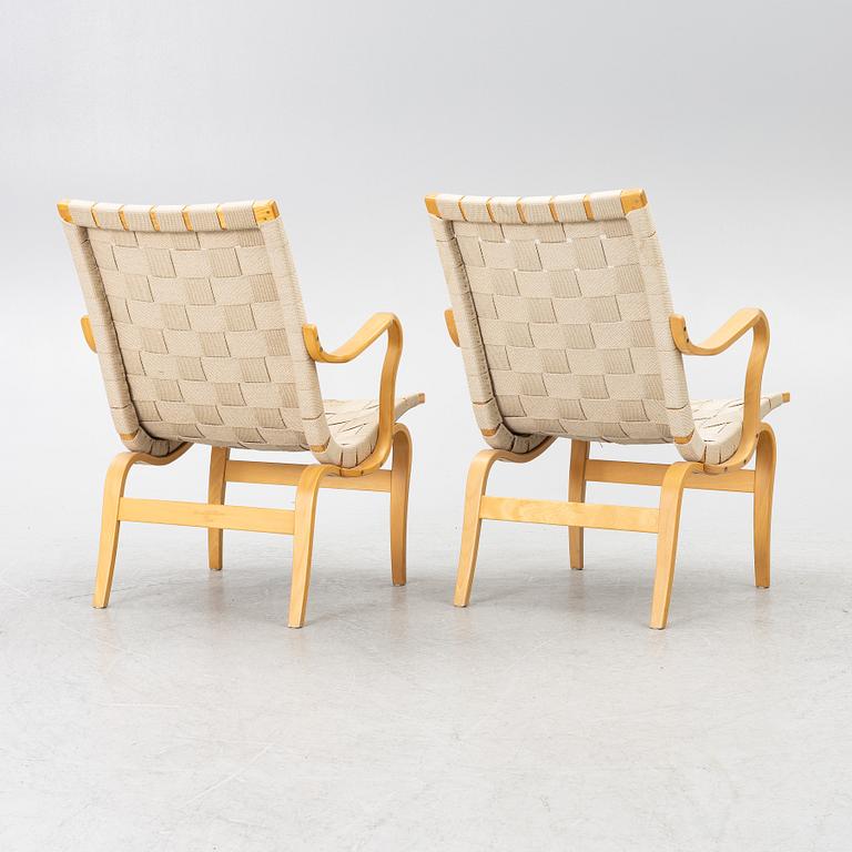 Bruno Mathsson, a pair of armchairs, "Eva", DUX, late 20th century.