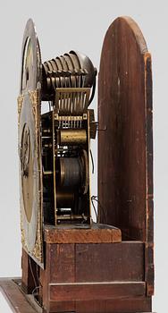 An English circa 1800 mahogany veneer longcase clock.