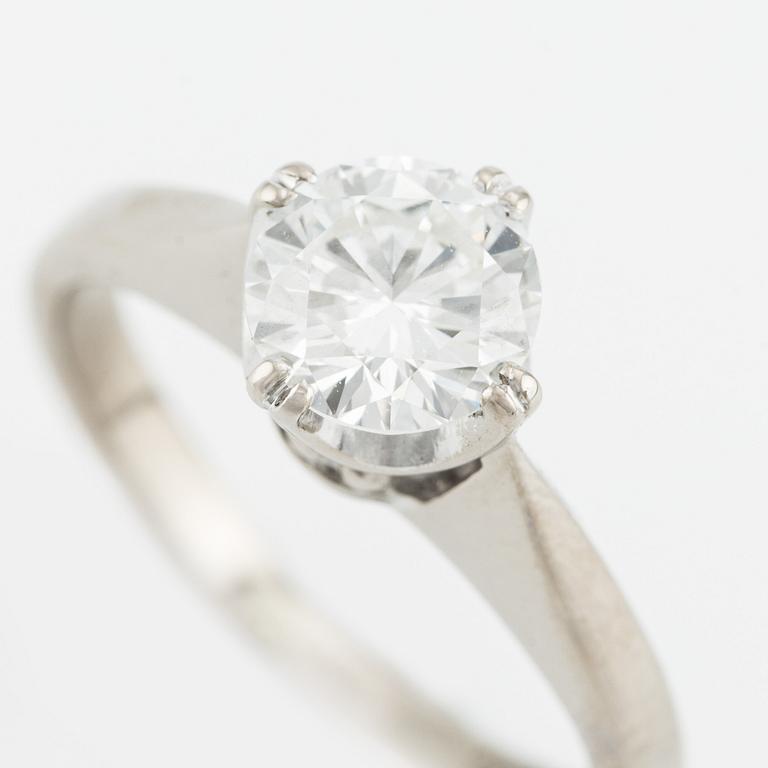 Ring, 18K white gold with brilliant cut diamond, approx. 0.70 ct.