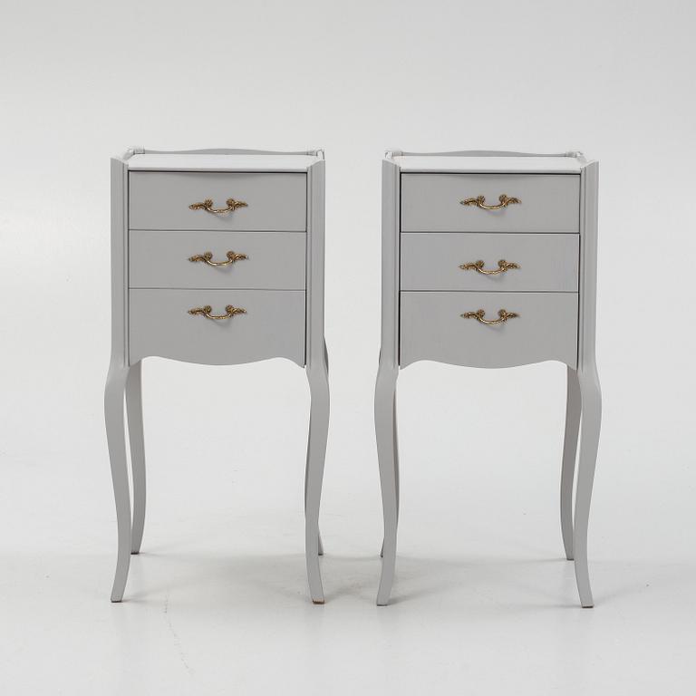 Bedside tables, a pair, Rococo style, mid-20th century.