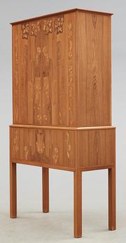 Carl Malmsten, A Carl Malmsten walnut and mahogany cabinet with floral inlays, Sweden 1959.