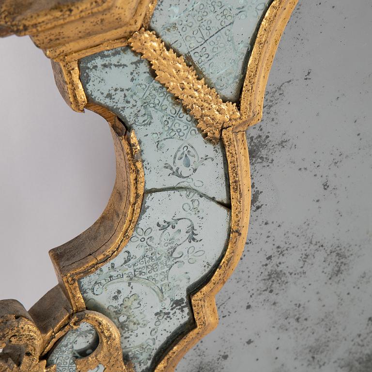 A late Baroque mirror overpiece from the workshop of Burchardt Precht (Master 1674-1738), early 18th century.